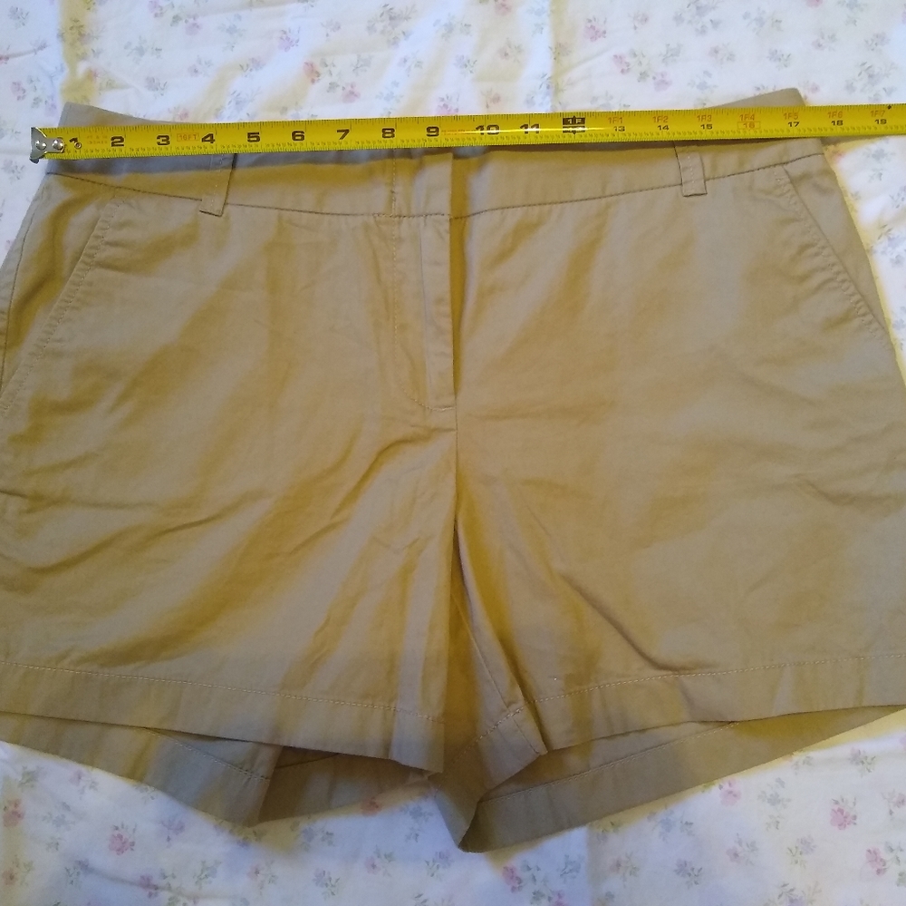 J Crew, khaki shorts, "Broken In Chino" style, 5" inseam, size 10
